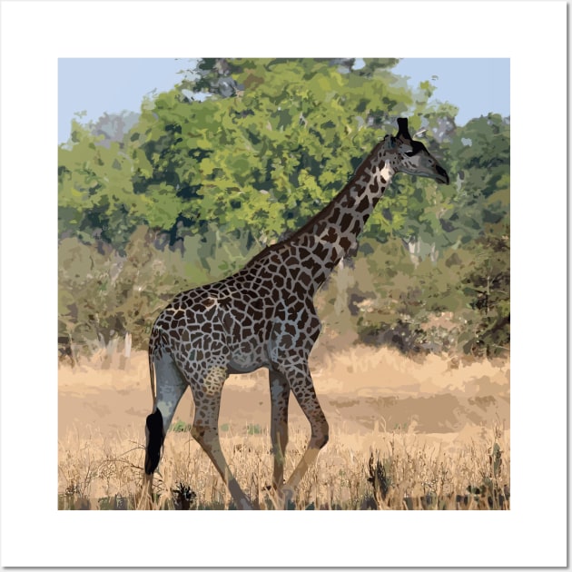 Zambia giraffe Wall Art by TomFrontierArt